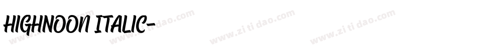 HighNoon Italic字体转换